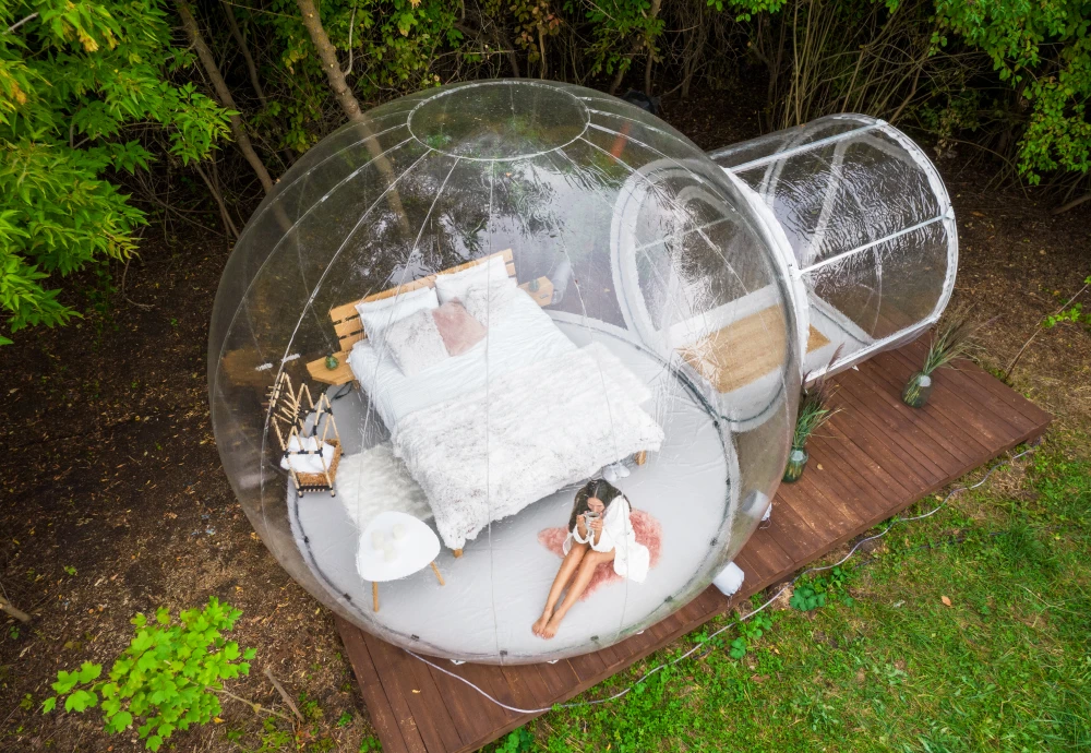 living in a bubble tent